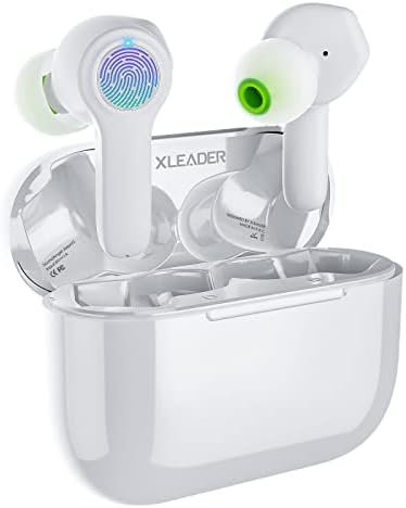 [פרל לבן] אוזניות Bluetooth XLeader Pro מגע חכם אוזניות אלחוטיות